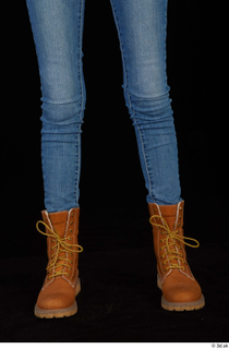 Shenika blue jeans brown shoes workers foot 0001.jpg